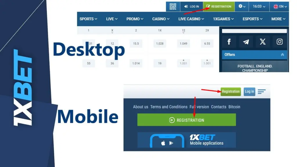 1xbet online registration