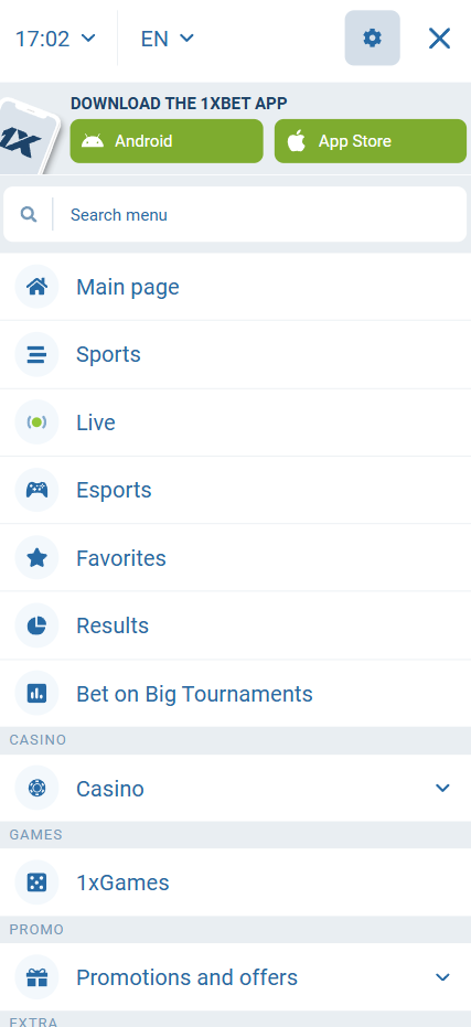 1xbet download android