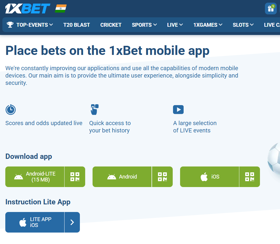1xbet apk india